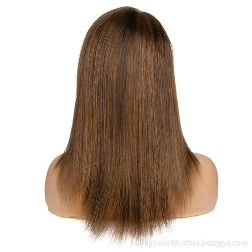 Rebecca 100% Raw Indian Human Hair Lace Front Wig natural Color Long Swiss Lace Straight Hair Wig For Black Women